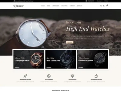 Watch Store Responsive Shopify Theme #84702 ecommerce jewerly template shopify shopify theme watch watch srore watch store template watch template webdesign website