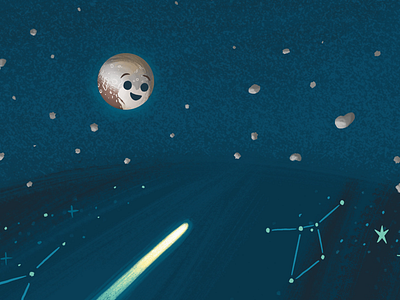 Passing Pluto book children childrens book comet constellations cosmos illustration kids kids book light picture book planets pluto solar system space stars story