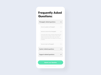 FAQ - DailyUI - 092 challenge daily dailyui dailyui 092 dailyuichallenge dailyuidesign experience faq frequently asked questions interaction interface ixd ui user ux