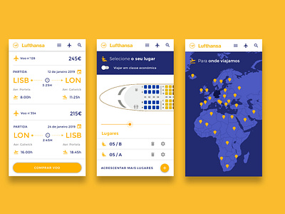Lufthansa online booking animation app art artdigital artdirection artdirector clean design flat minimal mobile responsive ui ux web website