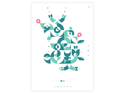 Tropical abstract design geometric illustration illustrator poster design shapes summer tropical