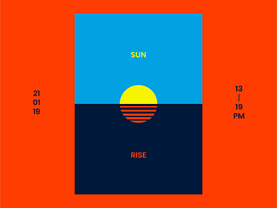 Sunrise at Sea art brand branding clean design flat graphic design icon identity illustration illustrator logo minimal poster sea sun sunny sunrise sunset symbol