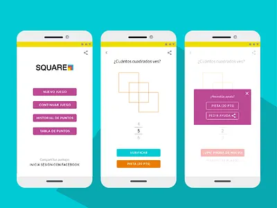 UI game design | SQUARE colors design game design graphic design interfaces ui ui design vector wireframes