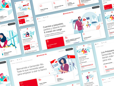 Santander banking branding design illustration minimal santander ui ux web website