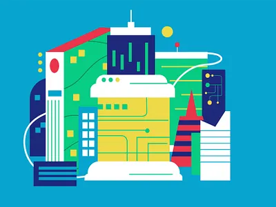 Qapital Future buildings city digital future icon skyscraper