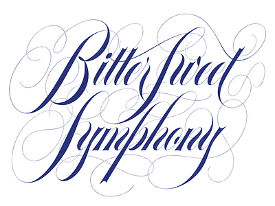 Bitter Sweet Symphony cursive custom type hand lettering lettering script sketch spencerian type