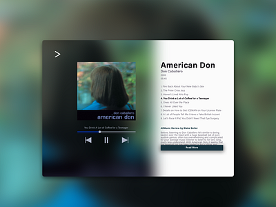 Daily UI Challenge 009 - Music Player 009 dailyui dailyuichallenge music player