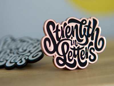 Strength in Letters Pins copper enamel goods limited edition matte black pin game pins strength in letters