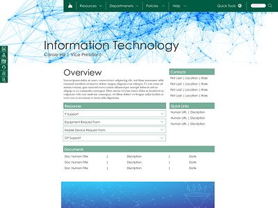 Wireframe for Department Intranet sharepoint ui ux