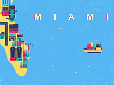 MIAMI design flat illustration minimal vector