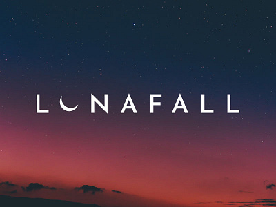 Lunafall Band Logo band band logo band merch branding identity logo logotype mark moon music night sky typography vector