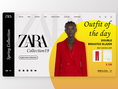 Zara Website Redesign clean clothes color concept creativity daily design homepage illustration landing landing page main page ui web webdesign website zara