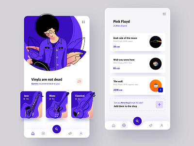 Vinyls are not dead app application design fireart fireart studio illustration mobile mobile ui music social store ui ui design ux vinyl