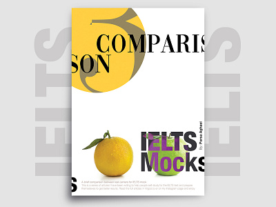 IELTS Poster apple comparison composition design english green ielts lettering mockup orange poster poster design type typo typographic poster typography vougue yellow