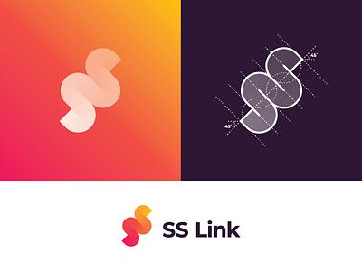 "SS Link" Logotype & Grid brand identity branding design gradient gradient icon grid icon identity illustrator letter s link logo logo design logo grid logodesign logos logotype minimalist monogram technology