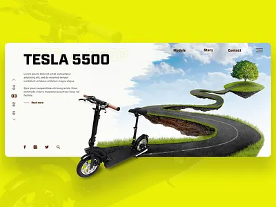 Scooter branding design icon illustration online shop online store scooters tesla typography ui ux web webpage webpagedesign website