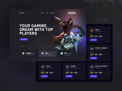 Eplay - main page branding concept design fireart fireart studio ui ux web