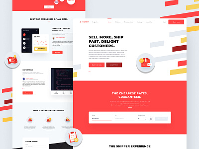 Shipper Homepage branding design homepage illustration startup typography ui ux vector