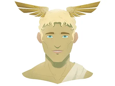 Hermes character design design greek god hermes illustration speed wings
