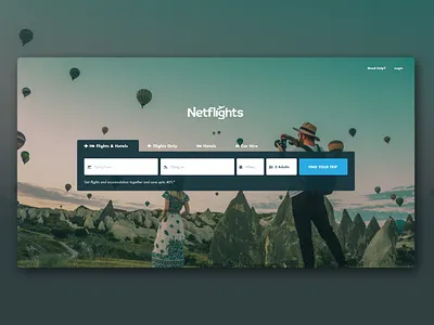 Netflights Concept color concept design desktop flat flat design new travel travelling typography ui ux web