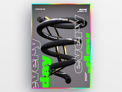 everyday poster 3d branding c4d challenge design everyday gradient graphic design poster typography