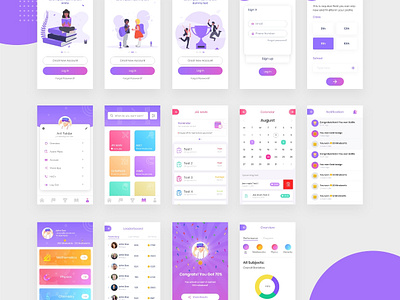 educational app app branding clean design education education app flat icon illustration minimal typography ui ux vector