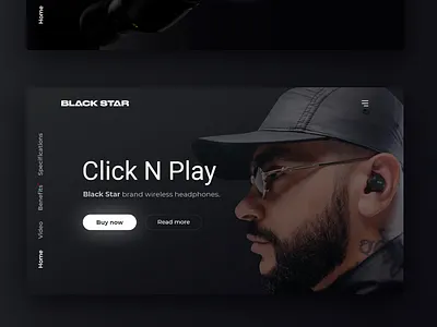 Black Star: ClickNPlay concept black black star branding branding concept bs bstar clean concept creativity desktop ecommerce headphones illustration redesign timati ui ui ux uiux