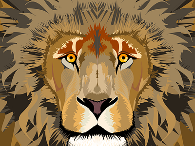 Lion design digital art digital portrait illustration vector