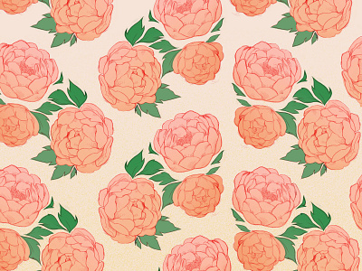 orangepeonies.jpg art design floral design floral pattern pattern photoshop screenprint surface design surface pattern design wallpaper