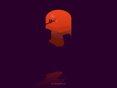 I'll Back to You couple dusk gimpscape illustration inkscape love orange silhouette sky trilogy