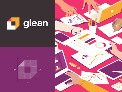 Glean Case Study branding case study colorful devops illustration logo purple red saas startup visual identity web design yellow