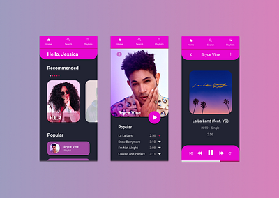 Music App app design illustration music music app ui ux