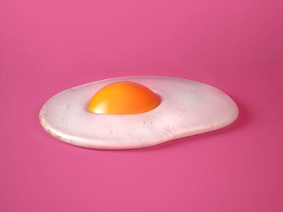 Fried egg 3d breakfast egg food illustration