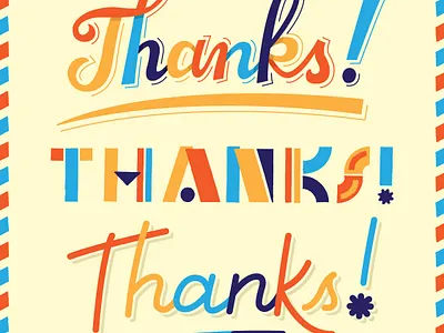 Thanks! 1950s email email signature fifties handlettering handmade illustration lettering mail mid century mid century modern midcentury post retro stencil thanks vector vintage