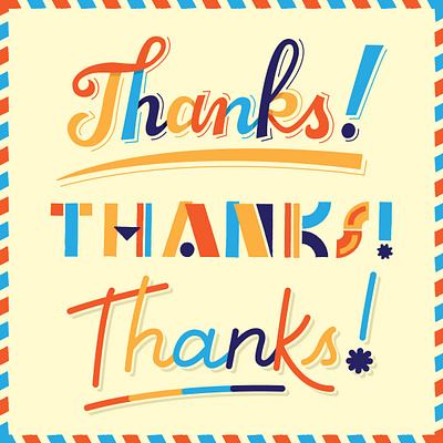 Thanks! 1950s email email signature fifties handlettering handmade illustration lettering mail mid century mid century modern midcentury post retro stencil thanks vector vintage