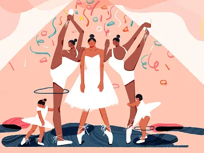 dancers ballet beauty cartoon dandcer design fresh girl illustration love navigation summer ui
