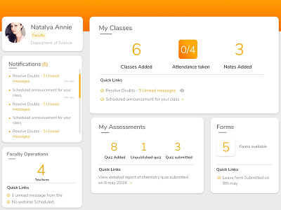 Faculty Dashboard Ui Design.. adobe adobe xd app dashboad dashboard design dashboard ui design faculty flat ui ux web xd