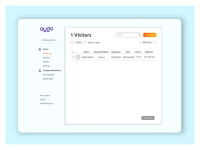 UI Design_Aygo visitor management dashboard