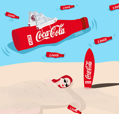 cocacola x kith art artwork beach cocacola design fashion graphic illustration kith sea