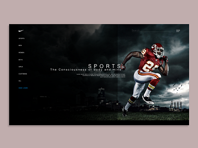 Landing Screen adobe xd dailyui dark theme design designchallenge experimental design game interaction designer landing page design landing screen nike nike running shopping app simple clean interface simple design sportswear sporty user experience design visual design web design