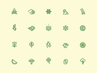 Nature Icons 🌿 belcdesign blc branding icon iconography icons nature print
