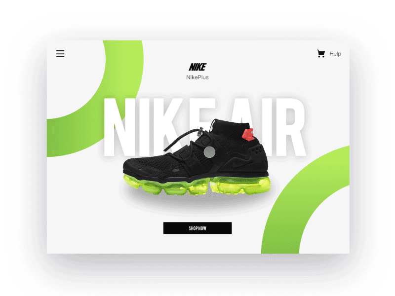 nike app design ui web