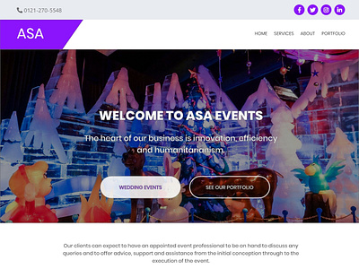 Event Management website template design event management flat typography web design web template