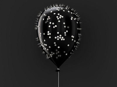 Spiky Balloon 3d 3dart 3ddesign 3dillustration blackandwhite bw c4d cg cgi cgillustration design illustration light monochrome