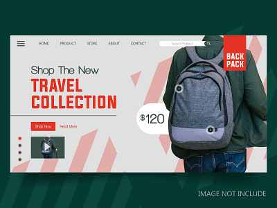 Backpack Shop Landing Page backpacks branding collections design freepik landing landingpage landingpagedesign marketing minimal modern online page shop templates urban web website