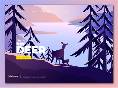 Animal Conservation Landing Page 2d animation after effects animal animal conservation animation character deer forest header illustration jungle landing page motion graphics vector