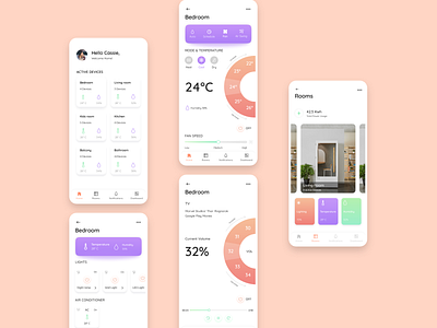 Smart Home app branding design gradiant ios app design iphone x mobile app popular design smart home smart home app ui design ui ux vector