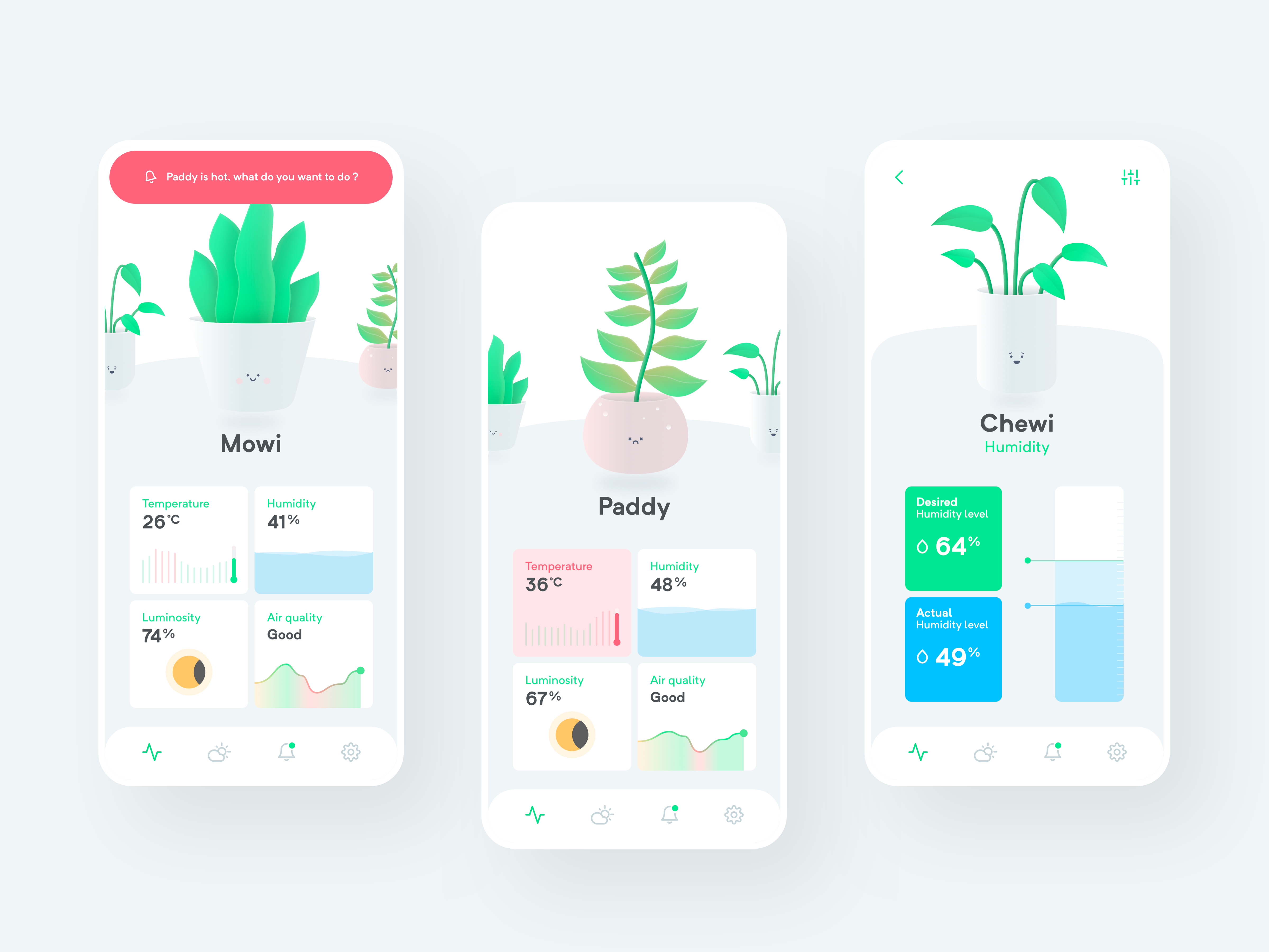Example of Plant pots app concept