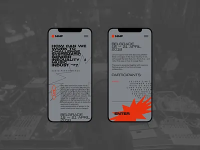 NMF - Festival article brutalist clean clear design component ui design desktop festival grid information interface minimal minimalism mobile promo page typography ui website