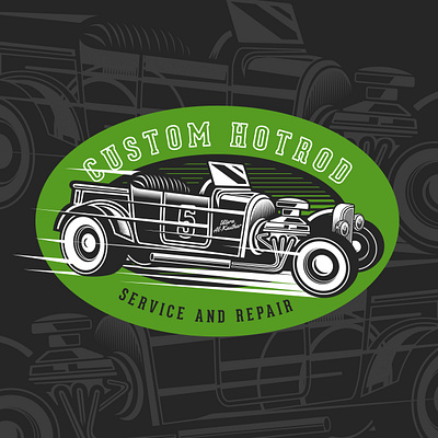 custom hotrods classic design racer speed vector vintage